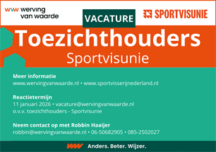 Gezocht voor de Sportvisunie: voorzitter en 4 leden Raad van Toezicht