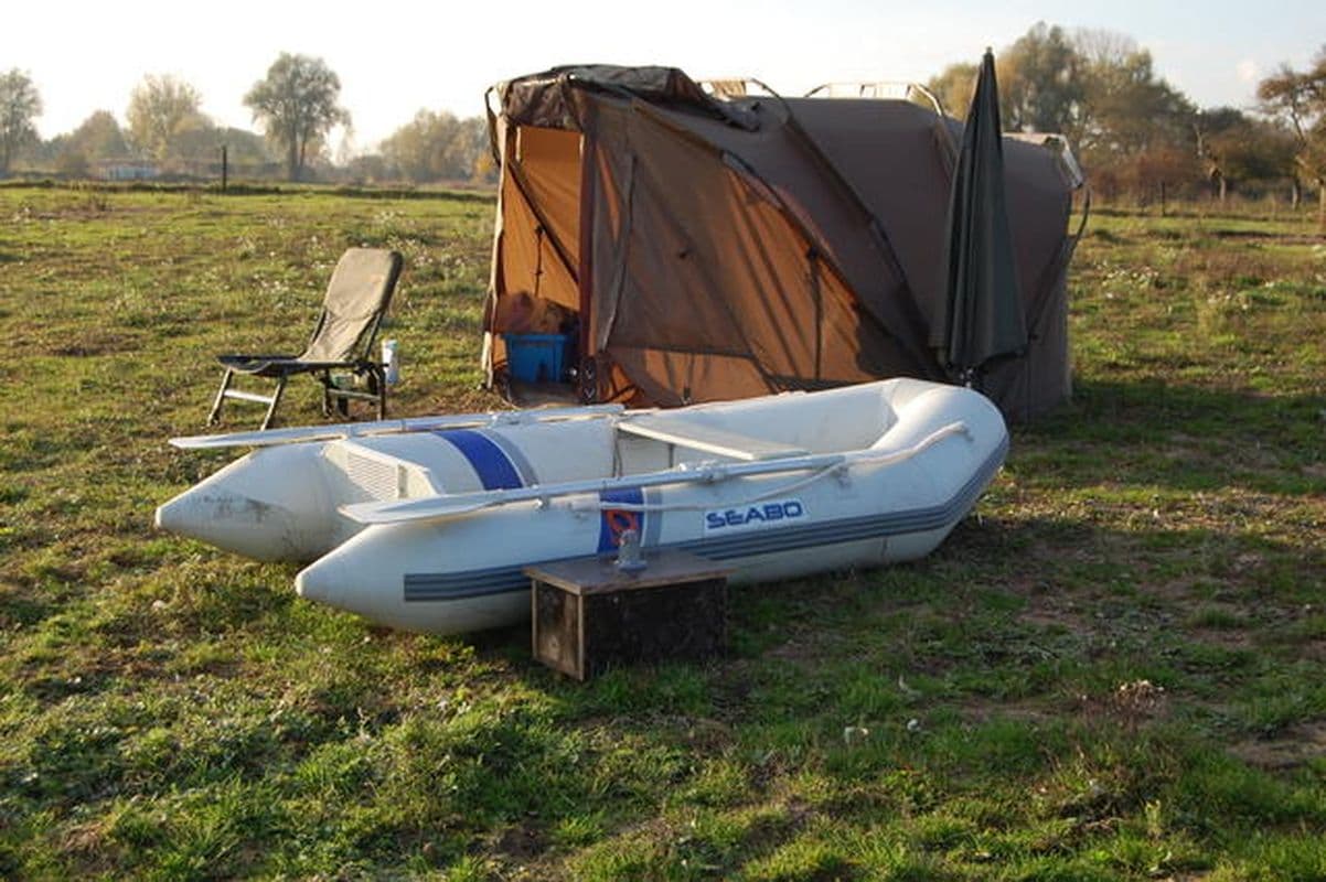 Tent, boat and slingshot